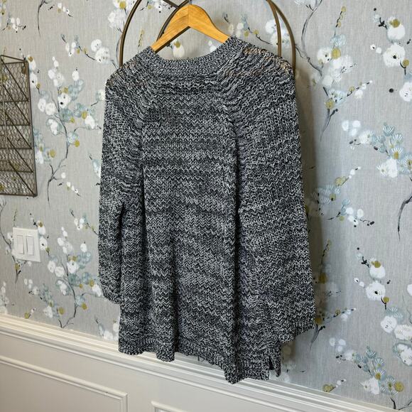 J Jill Black and White 3/4 Sleeve Length Button Up Cardigan - Size Large - Picture 6 of 6